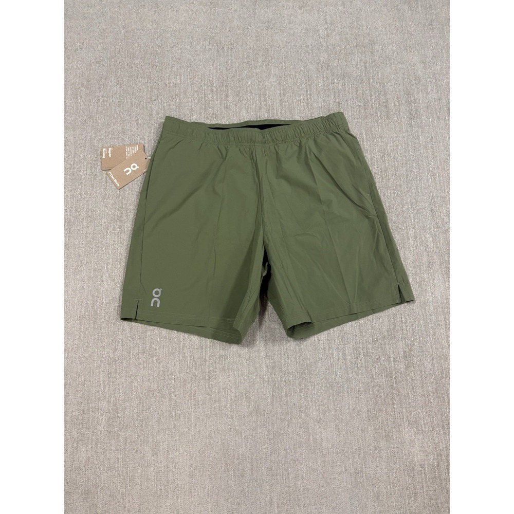 NEW Run On Cloud 7" Core Shorts Mens Medium Taiga Green Lined Pockets NWT